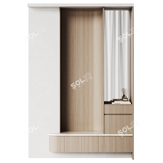 Modern Wooden Hallway Furniture 3D model image 1