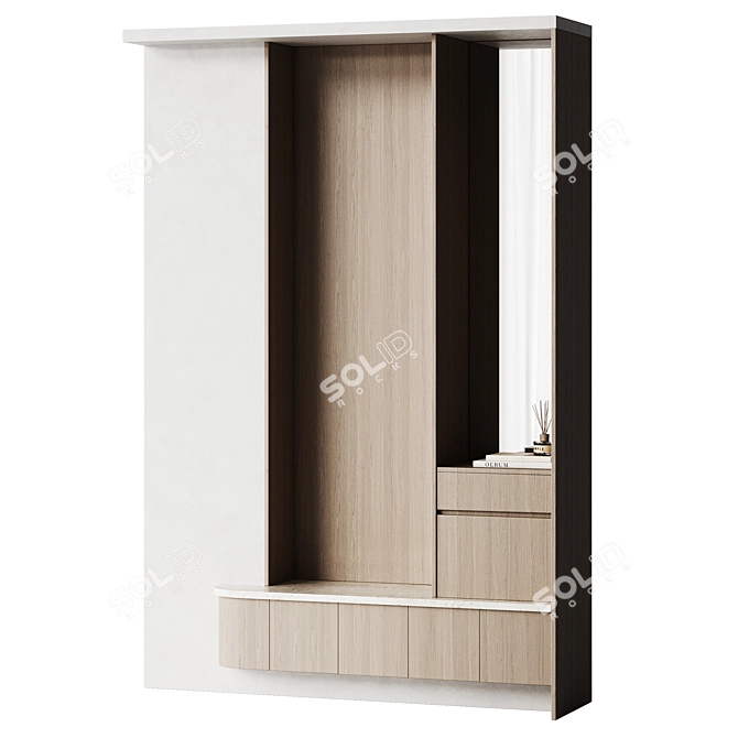 Modern Wooden Hallway Furniture 3D model image 3