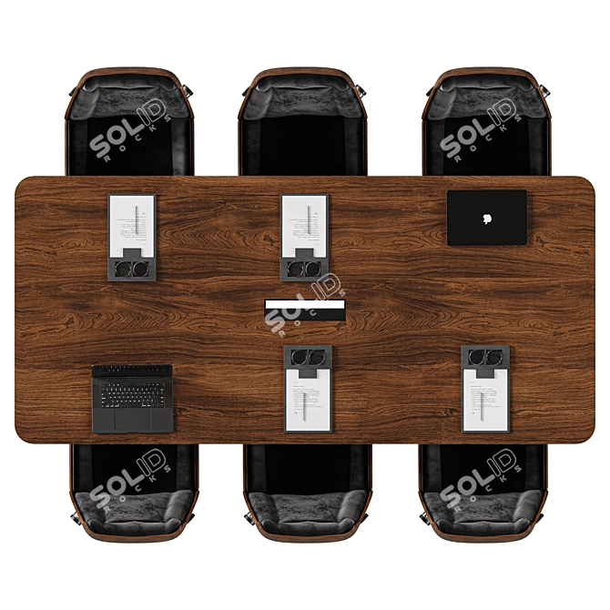 Contemporary Modular Meeting Table 3D model image 5