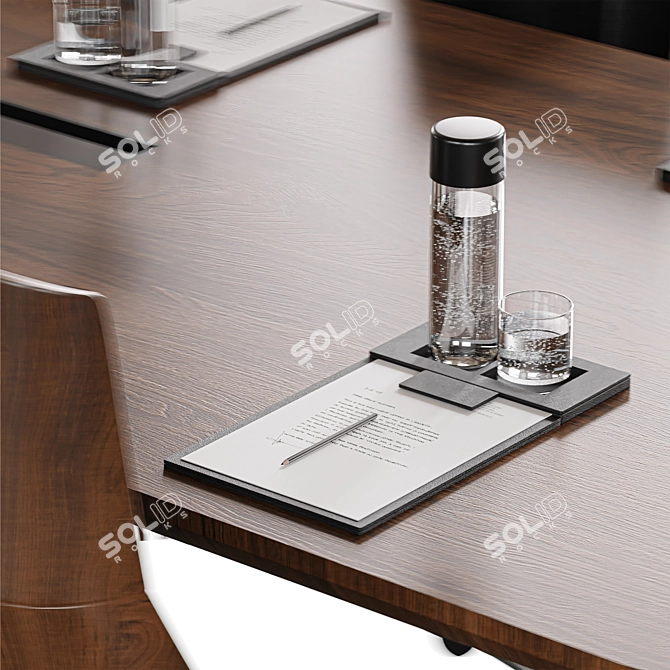 Contemporary Modular Meeting Table 3D model image 7