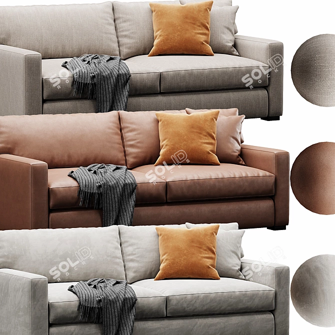 Customizable Crate&Barrel Axis Sofa 3D model image 2