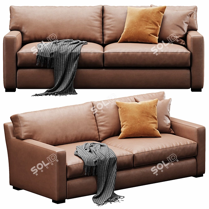 Customizable Crate&Barrel Axis Sofa 3D model image 3