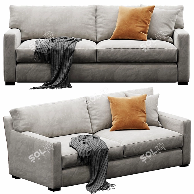 Customizable Crate&Barrel Axis Sofa 3D model image 4