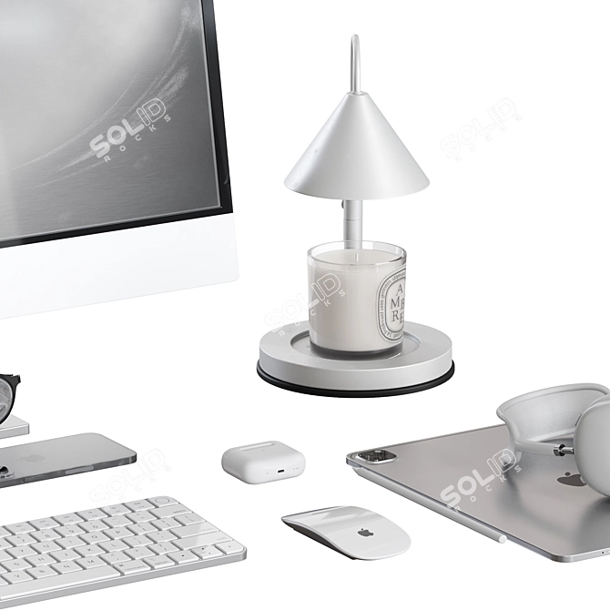 Apple-inspired Workplace Decor Set 3D model image 2