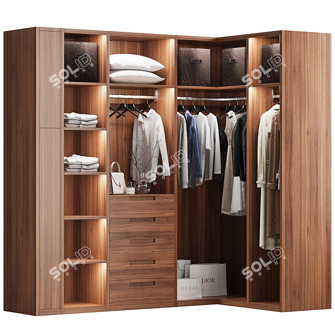 Smoothed Wardrobe 3D Model 3D model image 1