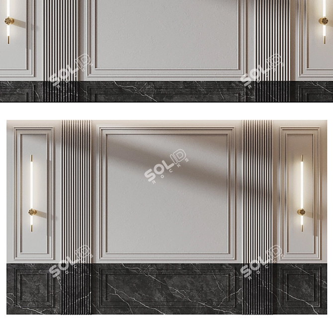 Modern Wall Panel 3D Model 3D model image 1