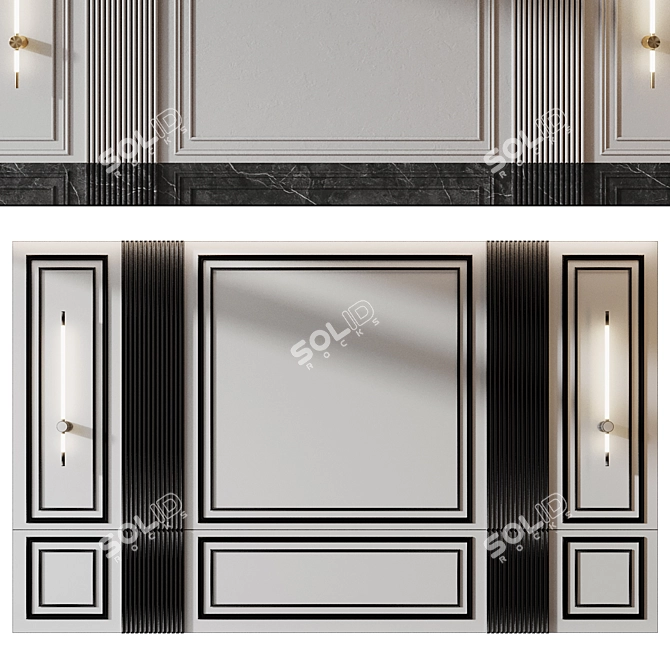 Modern Wall Panel 3D Model 3D model image 2