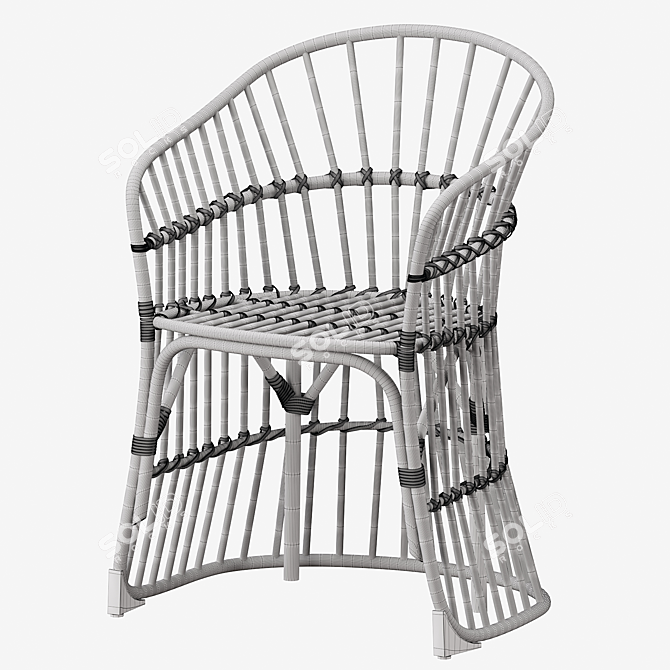 Positano Dining Chair: Versatile Outdoor Seating 3D model image 3