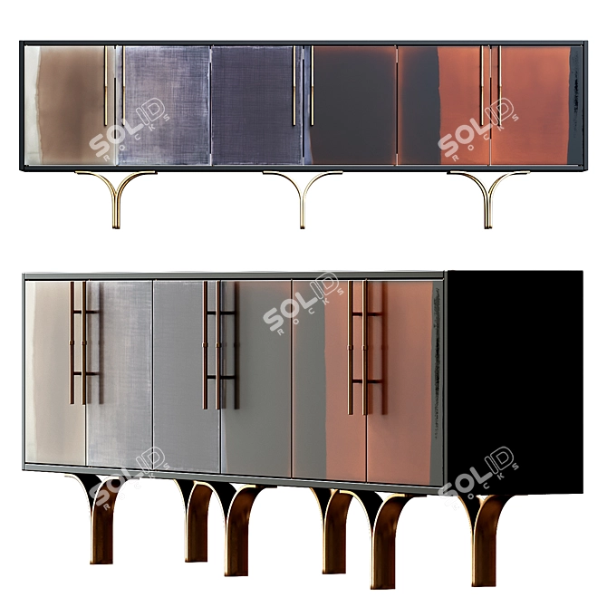 Artisan Restyled Italian Sideboard 3D model image 1