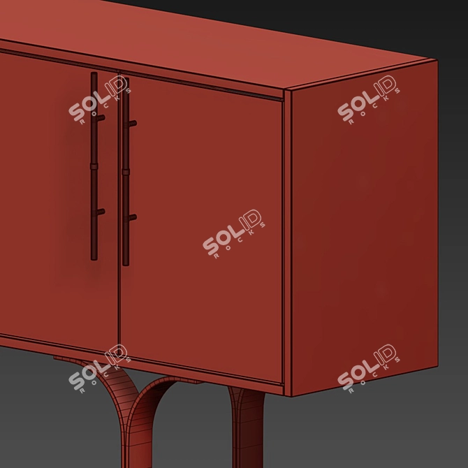 Artisan Restyled Italian Sideboard 3D model image 2