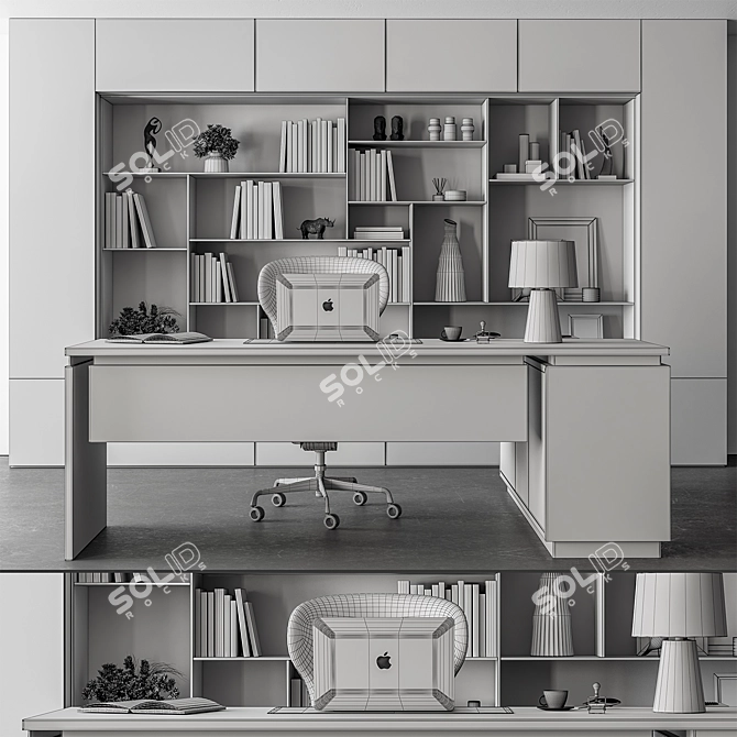 Executive Boss Desk 564 3D model image 4