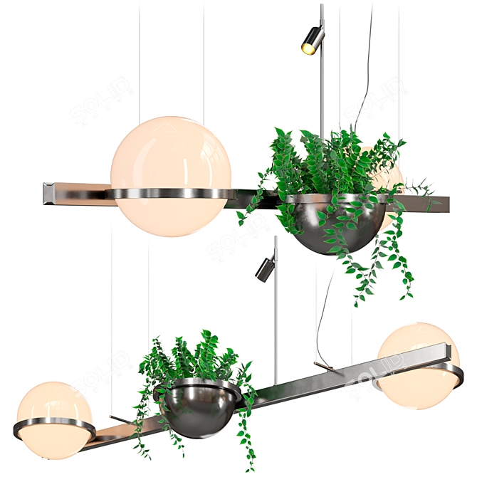 Sleek Pendant Light Fixture "GRO LONG 3D model image 2