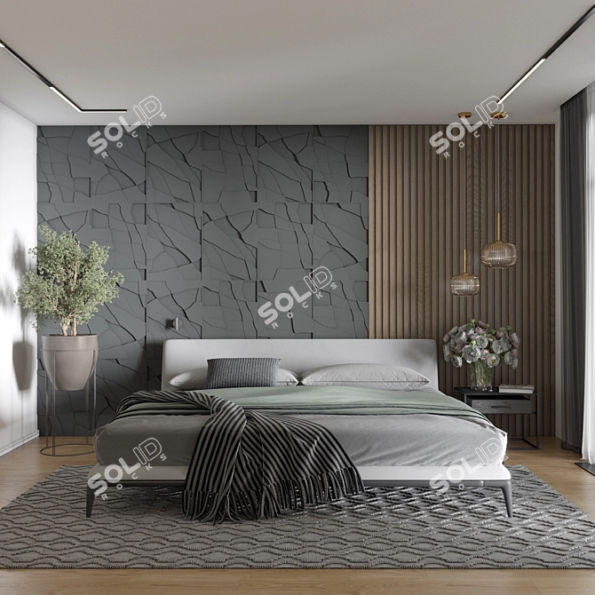 Customized Gypsum 3D Panels 3D model image 3