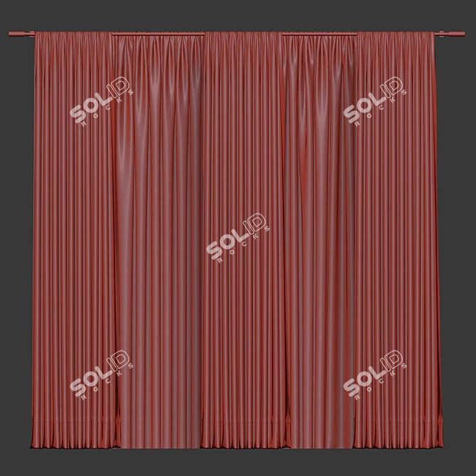 Texture-Mapped Curtain Model 3D model image 3