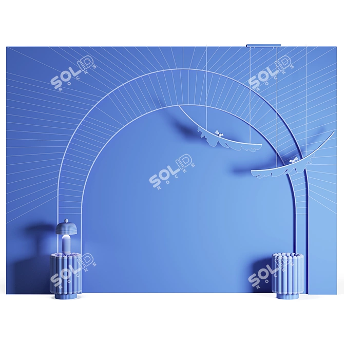 Luxury Bed Headboard Set 3D model image 5