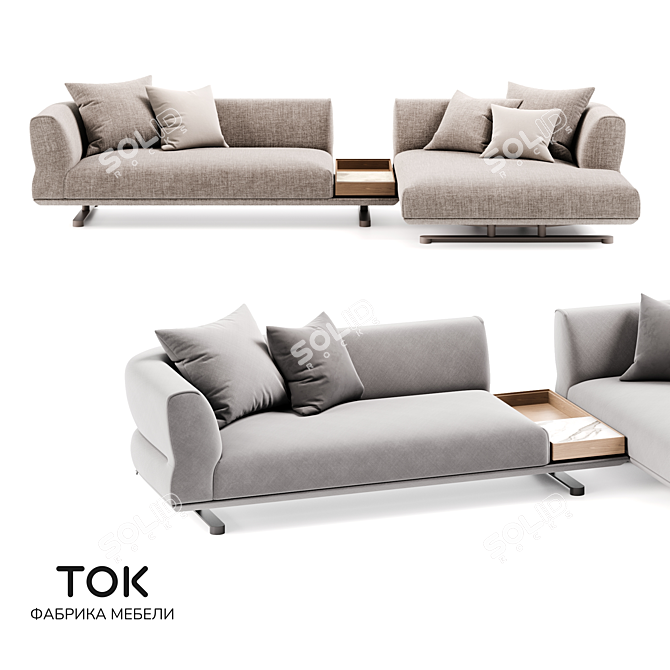 Elegant Modular Sofa Series "TAKT C1 3D model image 1