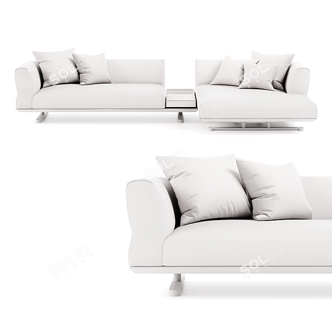 Elegant Modular Sofa Series "TAKT C1 3D model image 4