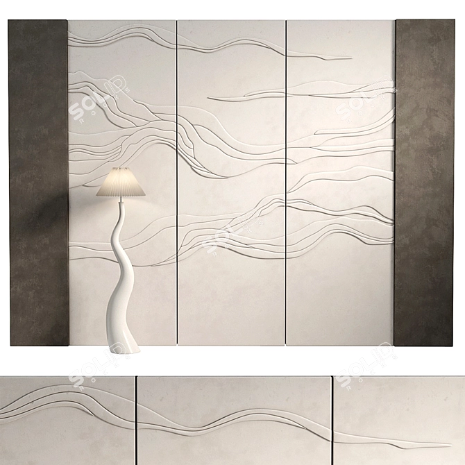 Designer Resin Floor Lamp 165x45cm 3D model image 1