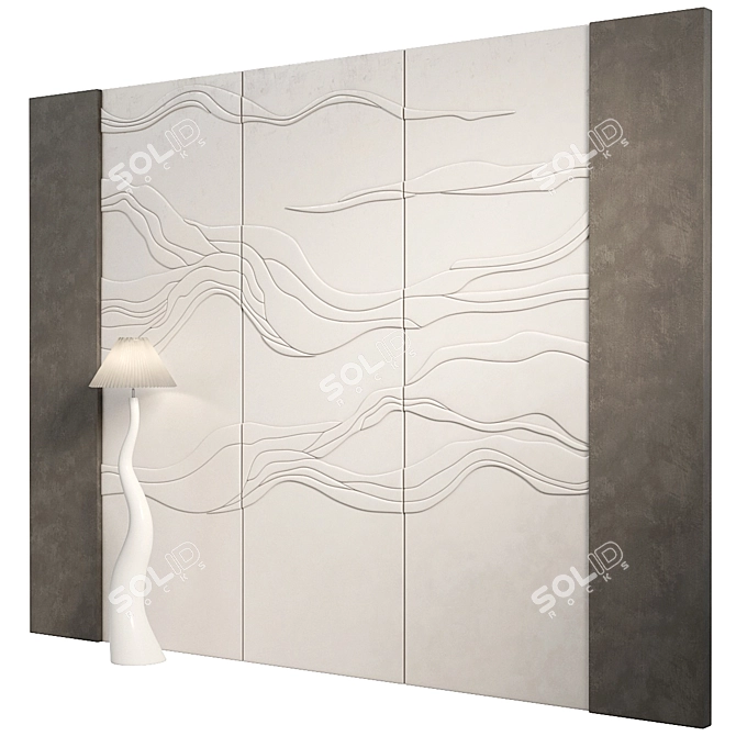 Designer Resin Floor Lamp 165x45cm 3D model image 2