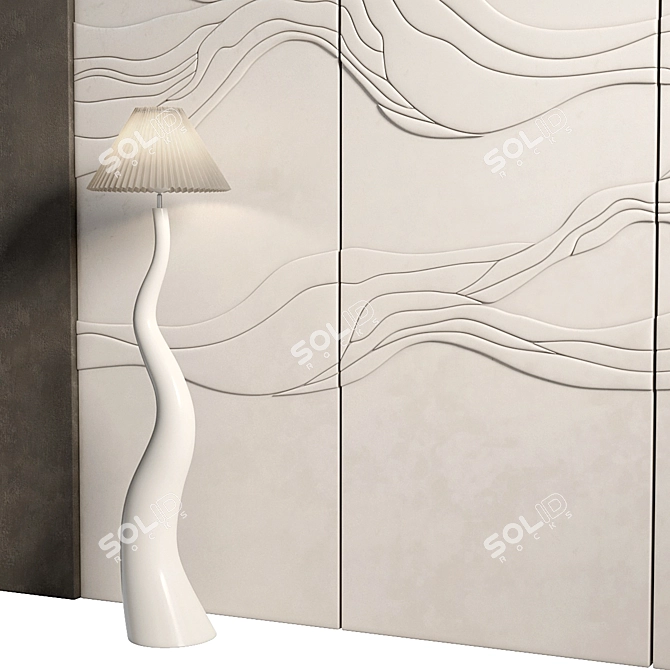 Designer Resin Floor Lamp 165x45cm 3D model image 3