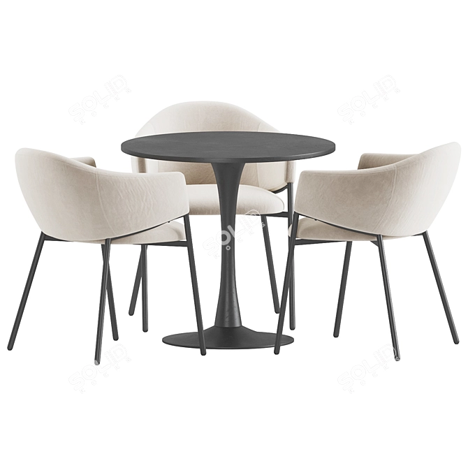 Modern Tulip Dining Furniture Set 3D model image 2