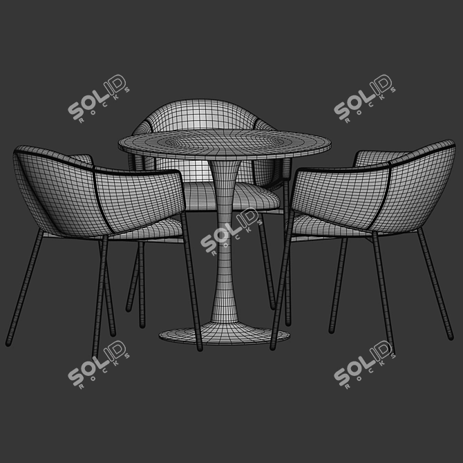 Modern Tulip Dining Furniture Set 3D model image 3