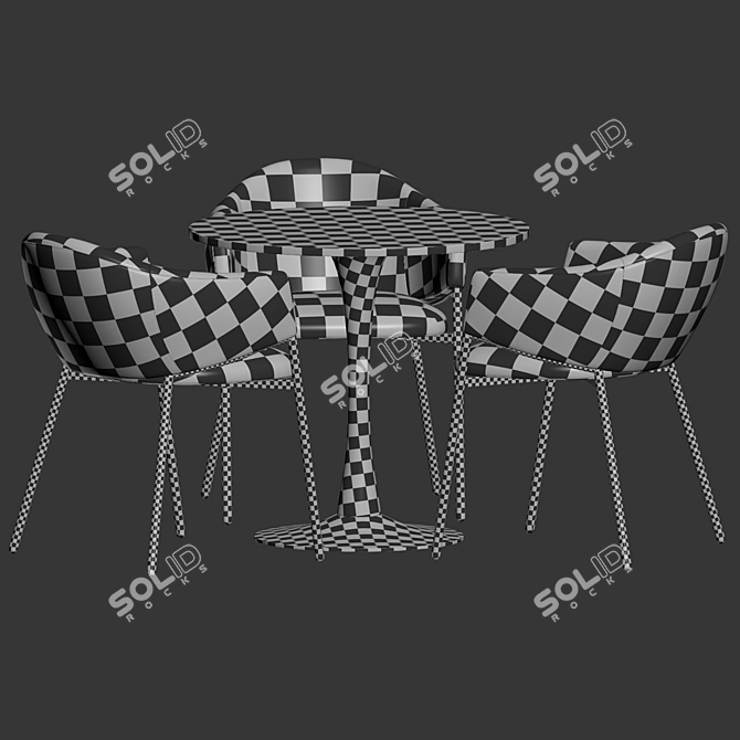 Modern Tulip Dining Furniture Set 3D model image 4