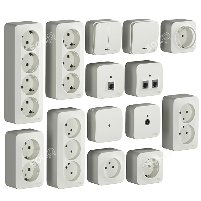 Schneider Electric Blanca Switches & Sockets 3D model image 7