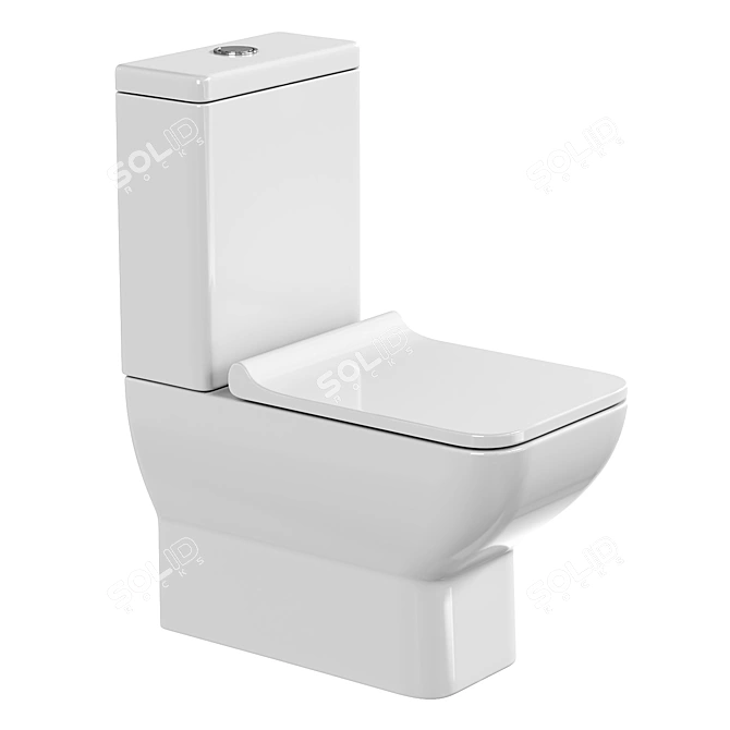 Modern Compact AQUAme AQM1004 Toilet 3D model image 1