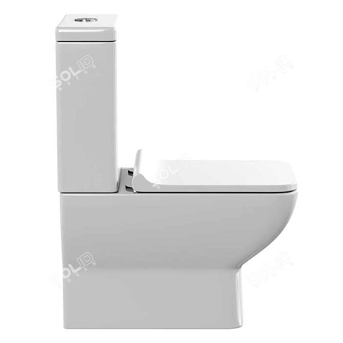 Modern Compact AQUAme AQM1004 Toilet 3D model image 2