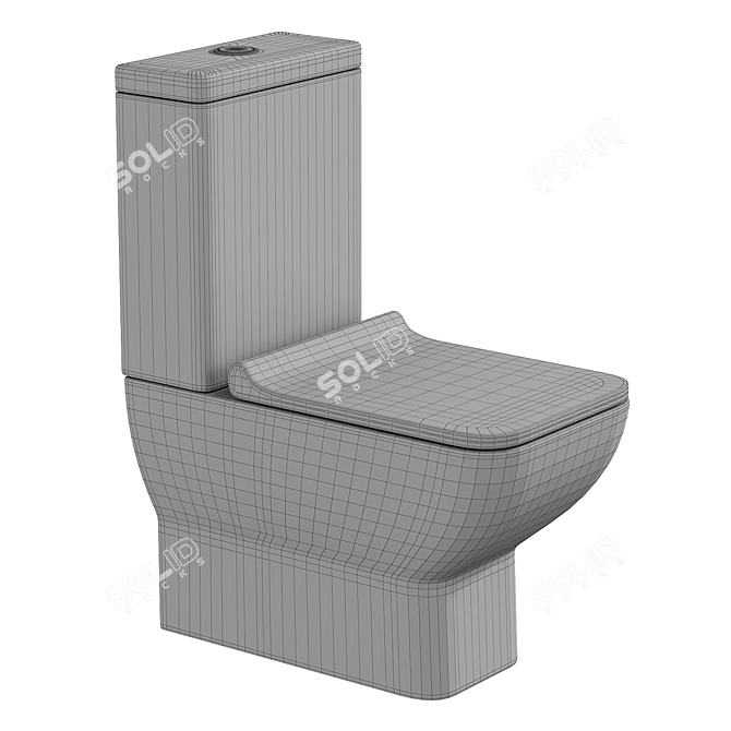 Modern Compact AQUAme AQM1004 Toilet 3D model image 4