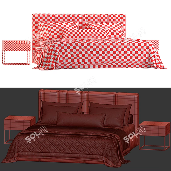 Modern Bonaldo Rigoletto Bed Frame 3D model image 1