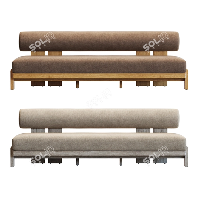 Vigo Teak Sofa 3D Model 3D model image 2