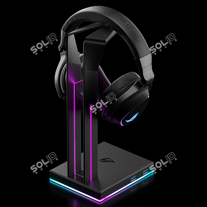 Asus Gaming Headset with Stand 3D model image 4