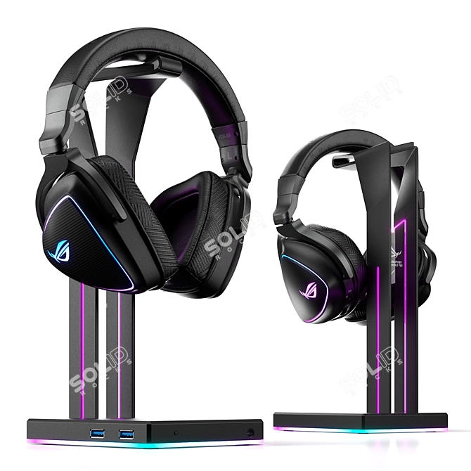 Asus Gaming Headset with Stand 3D model image 8