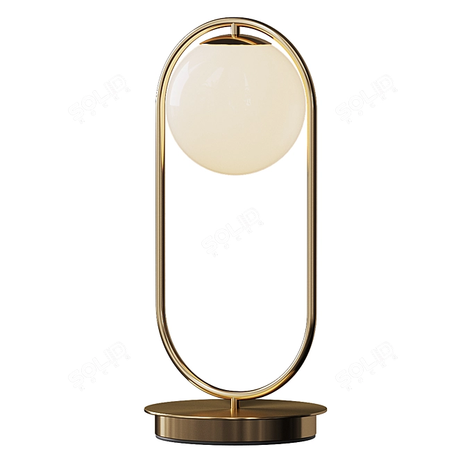 Brushed Gold Glass Ball Tablelamp 3D model image 1