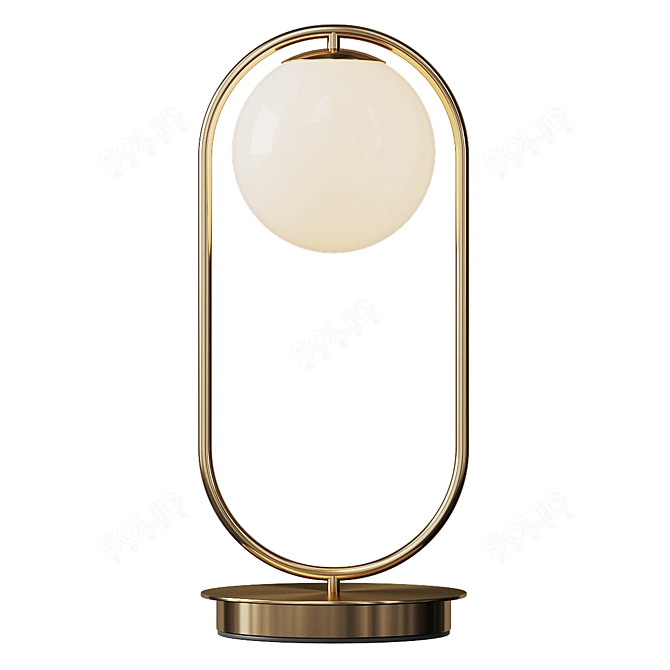 Brushed Gold Glass Ball Tablelamp 3D model image 2