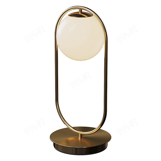 Brushed Gold Glass Ball Tablelamp 3D model image 3