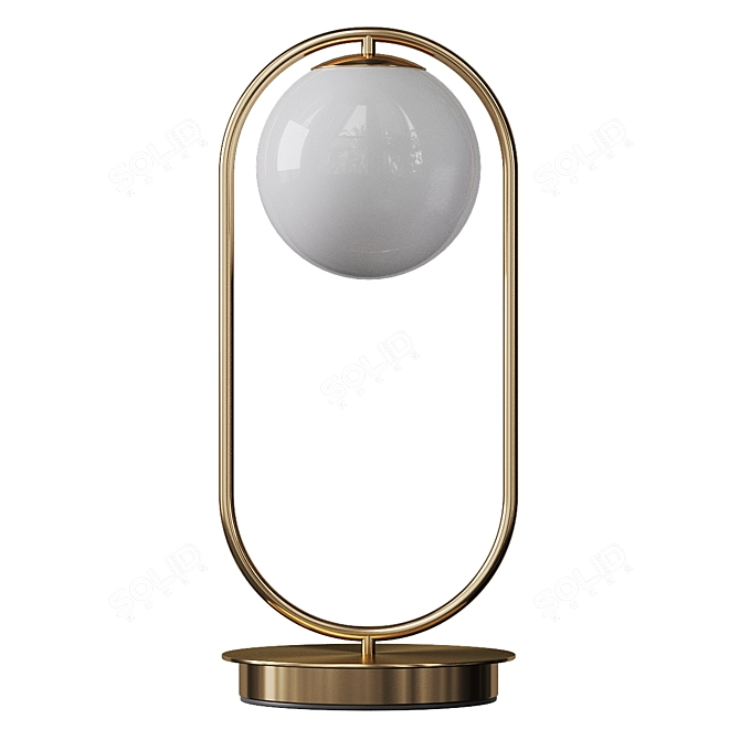 Brushed Gold Glass Ball Tablelamp 3D model image 4