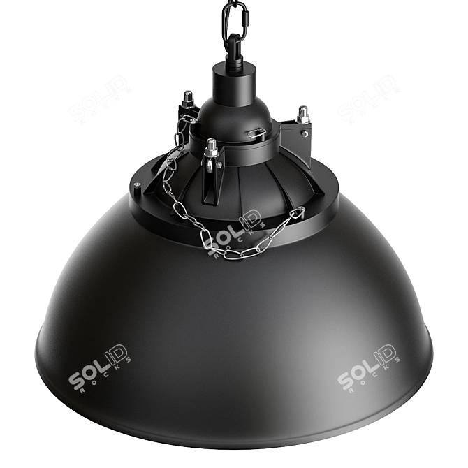 Industrial Helmut Pendant Light - Long 3D model image 2