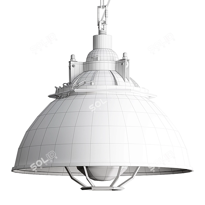 Industrial Helmut Pendant Light - Long 3D model image 3