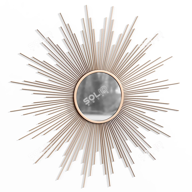 Champagne Sunburst Metal Mirror, 36 3D model image 1