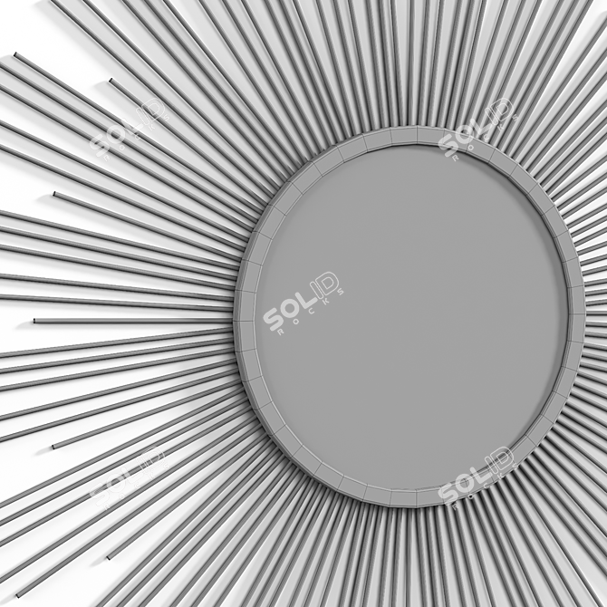Champagne Sunburst Metal Mirror, 36 3D model image 3