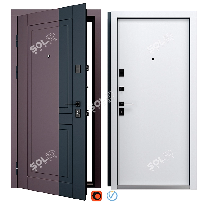 Bordo Metal Entrance Door, Berez 3D model image 1