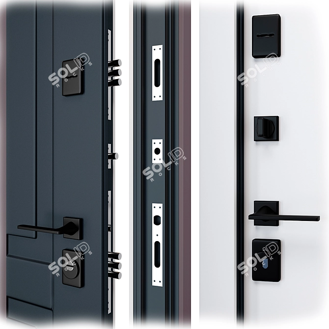 Bordo Metal Entrance Door, Berez 3D model image 2