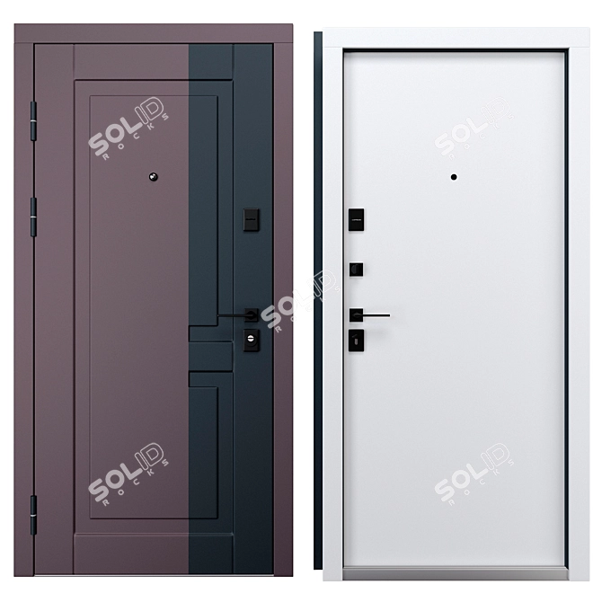 Bordo Metal Entrance Door, Berez 3D model image 3