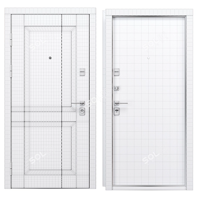 Bordo Metal Entrance Door, Berez 3D model image 4