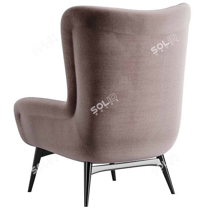 Luxurious Karpen Shearling Wingback Chairs 3D model image 4