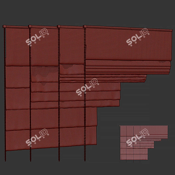  Classic Roman Curtain 01 3D model image 2