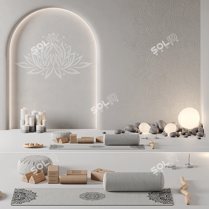 Zen Soul Yoga Meditation Set 3D model image 1